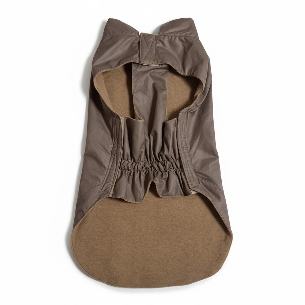 Fab Dog Waxed Cotton Dog Coat Large Brown Fleece Lined Water‎ Resistant Jacket - Picture 2 of 9